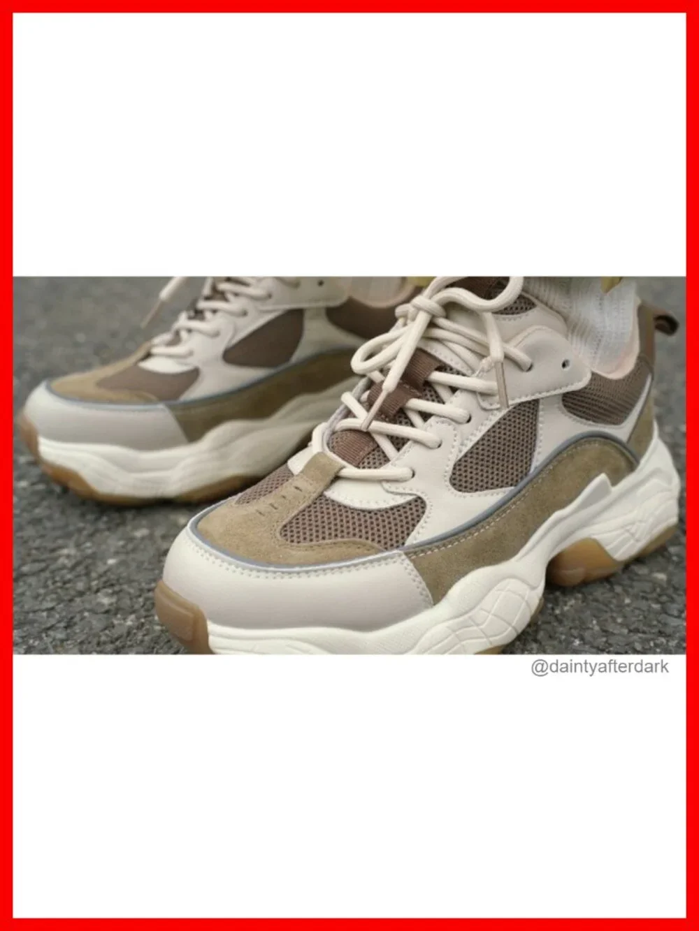 Chunky Platform Sneakers Women Lace Up Leather Casual Dad Shoes Comfortable